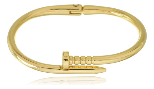 Bracelete Prego Banhado A Ouro 18k Tendência Semijoia Luxo