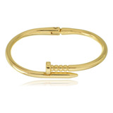Bracelete Prego Banhado A Ouro 18k Tendência Semijoia Luxo