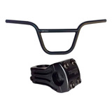 Guidão Bmx Cross Aço Preto Gta 670 X22mm + Mesa Alumínio Gtu