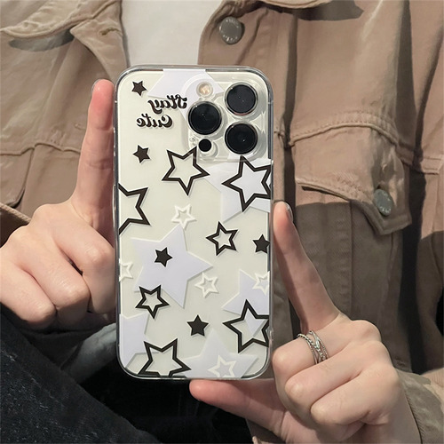 Funda De Teléfono Transparente Coreana Cute Y2k Star Para Ip