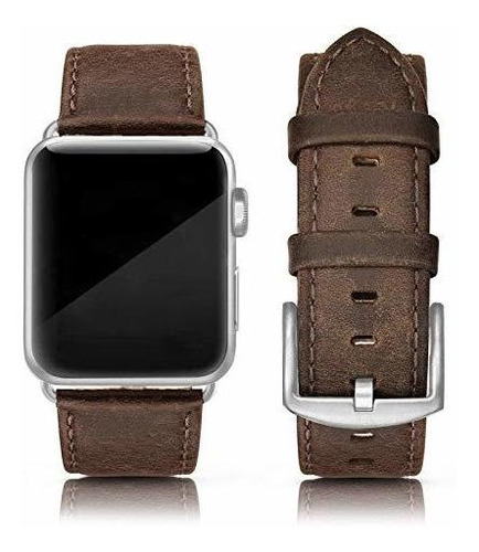 Malla Para Apple Watch 42/44/45mm(s7a1) Cuero Marron Retro