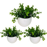 Vaso Planta Artificial Decoração Casa Lavabo Kit 3 Unid