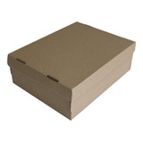 10 Cajas De Cartón Para Zapato 32x25x11 Cm Café
