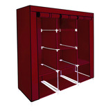 Closet Ropero Armable 3 Puertas Organizador Portatil Color Marrón Oscuro