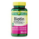 2x Biotina 10.000 Mcg Spring Valley® - 240 Cápsulas - Eua
