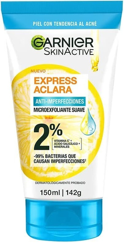 Garnier Express Aclara Gel Exfoliante Facial Anti Acné Vit C