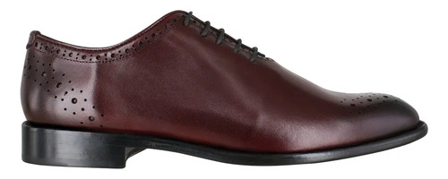 Zapato Vestir Hombre Carlo Ronaldi 1030 Becerro Vino Cuero