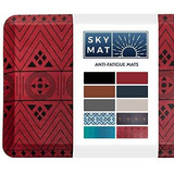 Alfombra Antifatiga Sky Solutions En Color Rojo Acolchada