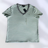 Camiseta Tommy Hilfiger Dama Cuello V Talla S A Rayas