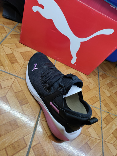 Tenis Puma Cell Vive Mesh #24 Amplio Negro Rosa 