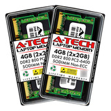 A-tech 4gb (2x2gb) Ddr2 800mhz Sodimm Pcv Cl6 200 Pines Sin