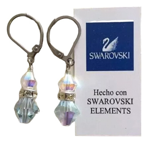 Aros De Acero Quirúrgico Y Cristal Swarovski-opcional Plata 