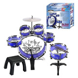 12 Piece Set Niños Jazz Drum - 6 Tambores, Platillos, Silla,