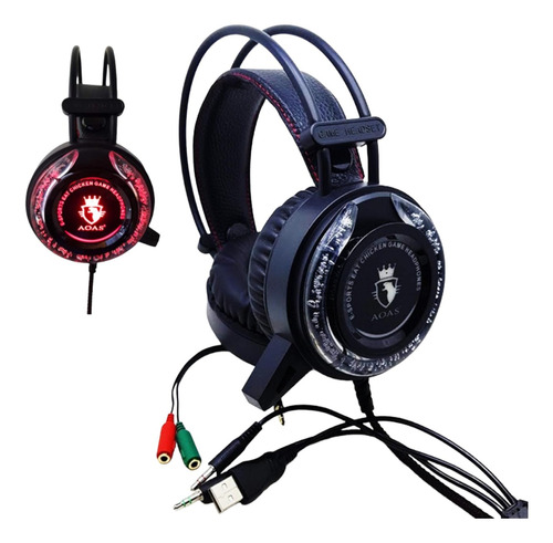 Fone De Ouvido Gamer Headset Led Cor Rgb Jogos Celular Pc