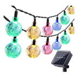 Serie Luces Navidad Solar 200 Led 22m Luz Color Exteriores