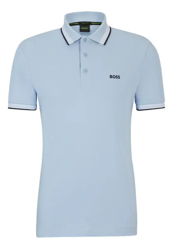 Polo Para Hombre Boss De Algodón Con Logo En Contraste