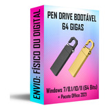 Pendrive Bootável 64 Gb Wind 7/8.1/10/11 (64 Bits) + Off2021