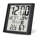 Reloj De Pared Digital Con Temperatura Y Humedad 8,6 Grande