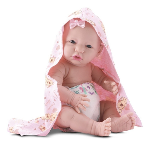 Boneca Bebe Estilo Reborn Banho De Carinho Divertoys 8045