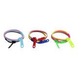 Kit De 12 Pulseiras De Zíper Coloridos Unissex Fashion