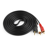 Cable De Audio Estéreo De 3,5 Mm A 2 Rca L/r Chapado En Oro
