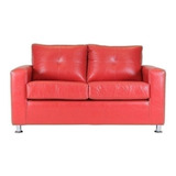 Sofa Facundo 2 Cuerpos Pu Rojo Pata Metal / Muebles América