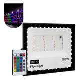 Refletor Led Holofote 100w Bivolt Rgb Colorido C/ Controle