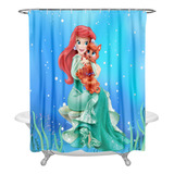Set De Cortinas De Ducha Mermaid Ariel Para Baño Infantil Co