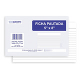 Ficha Pautada 5x8 100 Folhas 20,3cm X 12,7cm Para Resumo