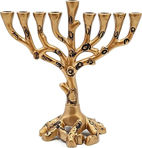 Hanukkah Menorah Árbol De La Vida, Latón