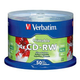 Cd-rw Verbatim 700mb 2x-4x  Imprimible Plata Campana 50 Pzas