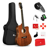 Kit De Guitarra Acústica Cutaway Para Principiantes, Adult.