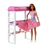 Juega Con Muñeca Y Mueble Cama Con Litera Barbie