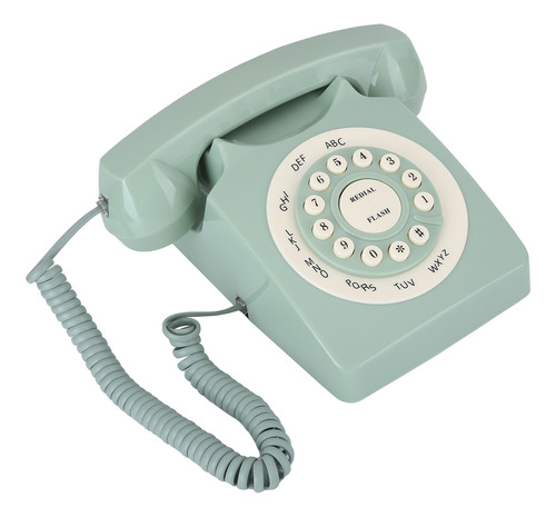 Teléfono Fijo Europeo Antiguo De Estilo Vintage, Color Verde