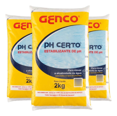 Kit 3x Ph Certo Alcalinizante 2kg - Genco