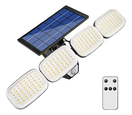 Reflector Led Solar 4 Cuerpos Exterior Cobertura 3 Modos 200