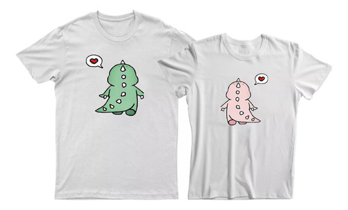 Duo Playeras Para Pareja, Dinosaurios, Love, Para Regalo