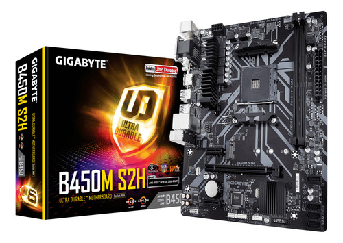 Placa Mãe Gigabyte B450m S2h Chipset B450 Amd Am4 Matx Ddr4 