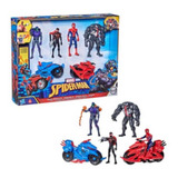 Set De Figuras Spiderman Venom Villanos  Con Vehículos 6 Pzs