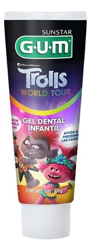Pasta Gel Dental Para Niños Kids Bubble Trolls Tour Gum 100g