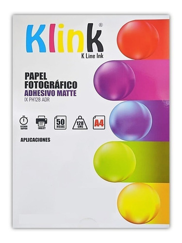 Papel Fotográfico Mate Adhesivo 50 Hojas A4