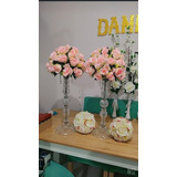 Porta Bouquet Topiario Vidrio 60'cm  Eventos Salones