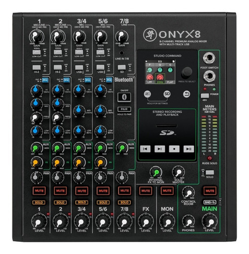 Mixer Mackie Onyx 8 Interfaz Multitrack Con Fx Y Bluetooth