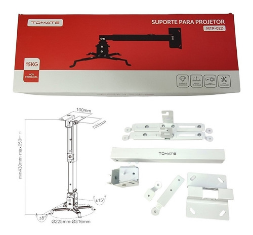 Suporte Projetor Universal Data Show Regulável Tomate Mtp02