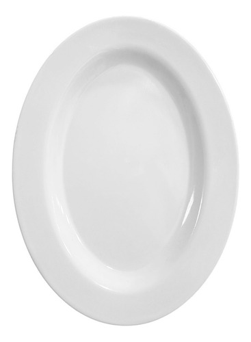 Plato Ovalado Melamina Blanco 35cm Resistente Bandeja Fuente Geométrico