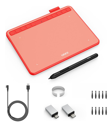 Tableta Digitalizadora Gráfica Ugee S640 Tableta Dibujo Rojo