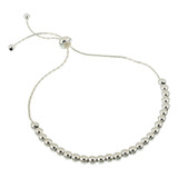 Pulsera De Plata 925 Regulable Bolitas Ajustable