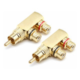 Adaptador Divisor Rca Ángulo Recto Rca Macho A 2 Rca Hembra 