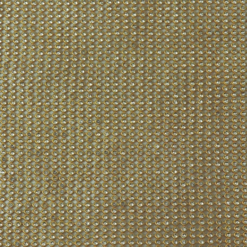 Planilla Mesh Con Pedreria Planchable Oro Hotfix 120x45cm