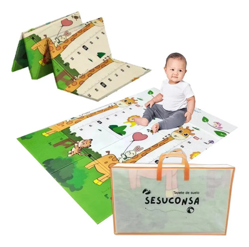 Tapete Para Bebe Plegable Reversible Xpe Foamy 1.2mx1.8mx1cm